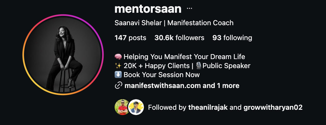 Saanavi Shelar — Manifestation Coach client results