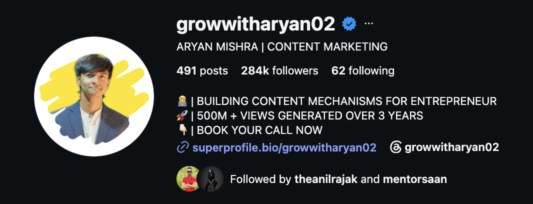 Aryan Mishra — Content Marketing Creator client results