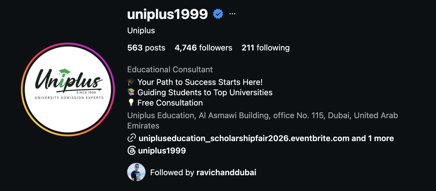 Uniplus — Education Consultancy client results